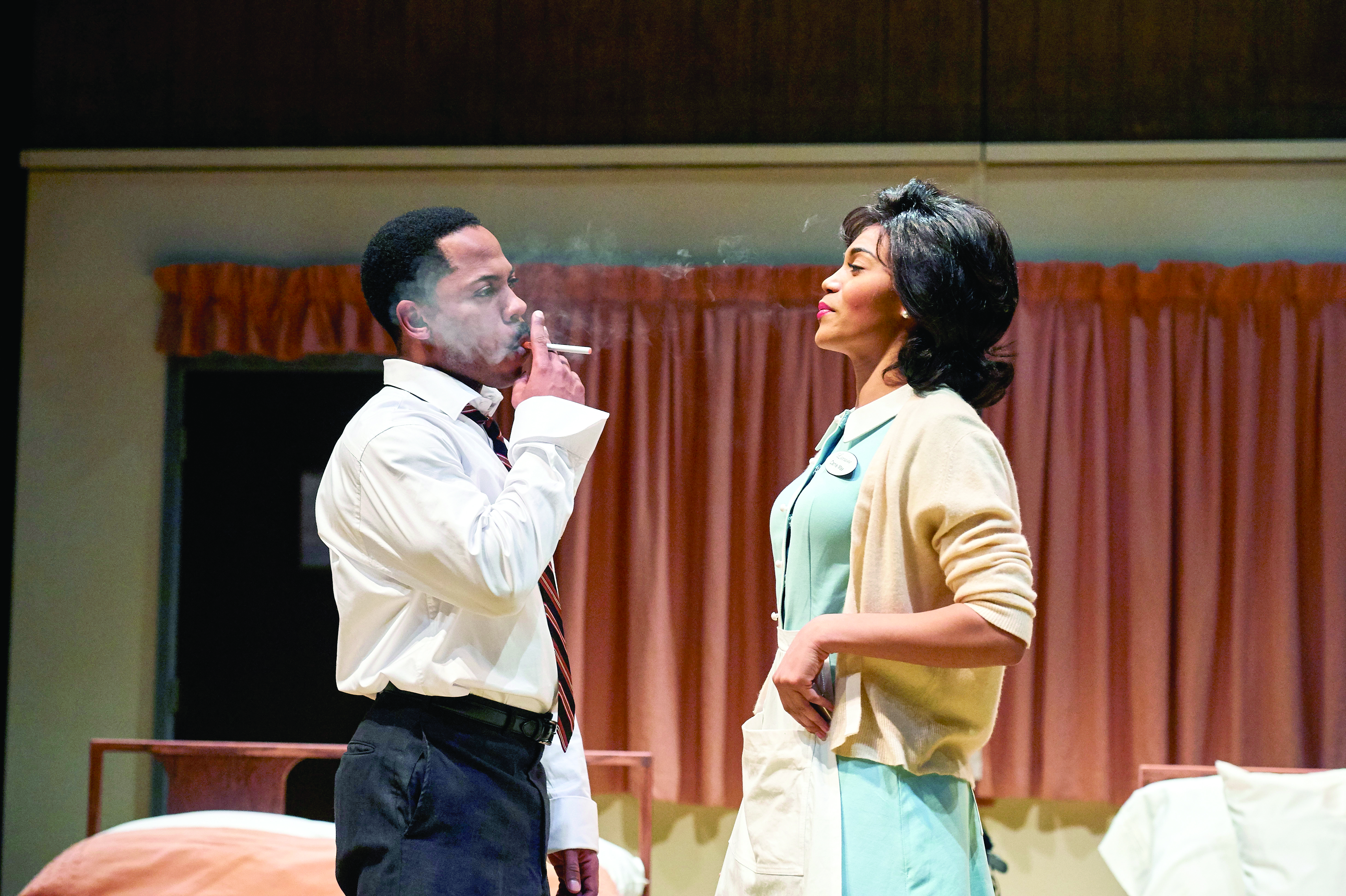 Ro Boddis as Dr. Martin Luther King Jr., Angel Moore as Camae. PHOTO | Roger Mastroianni
