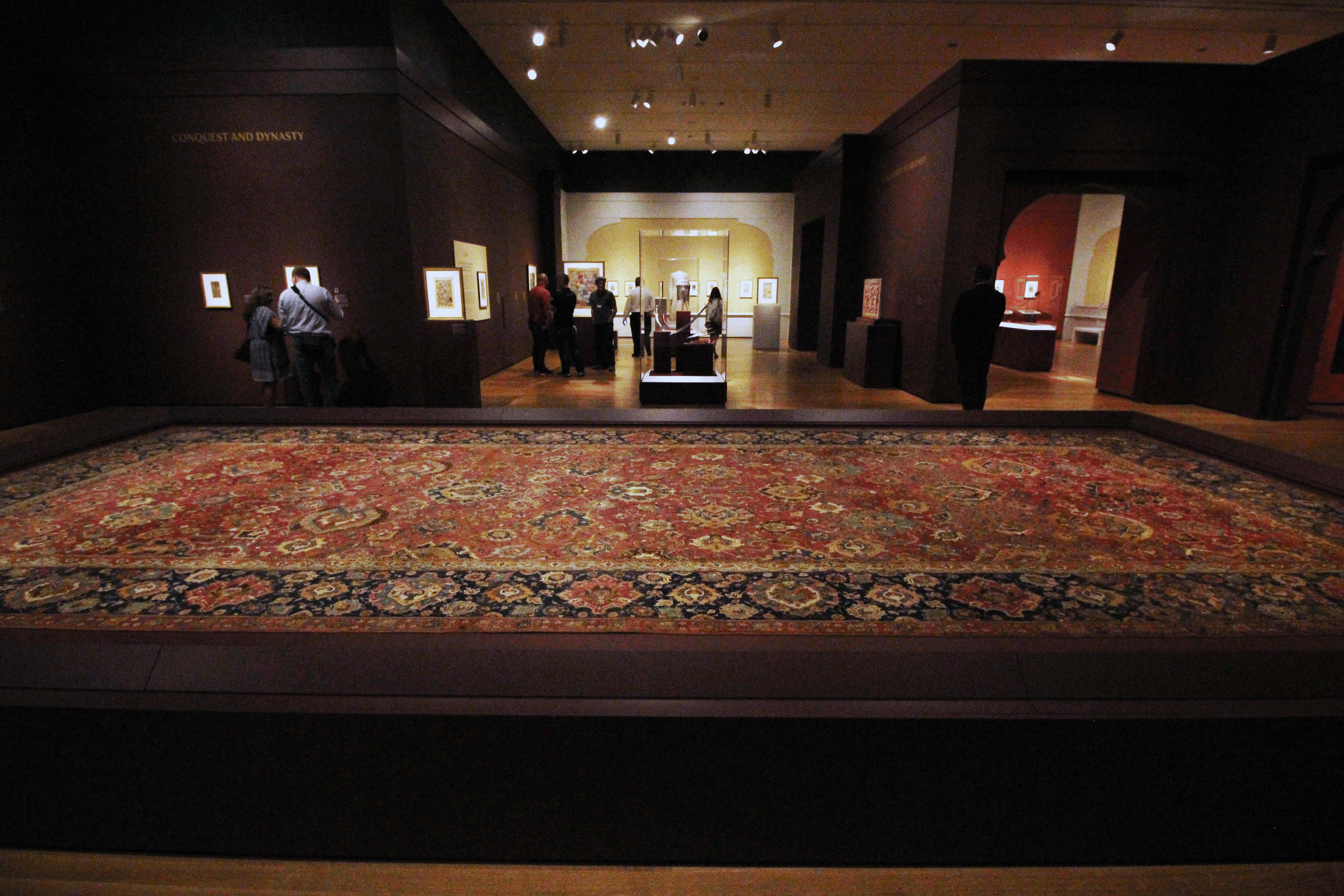 This wool and cotton carpet from the second half of the 1500s ushers the visitor into “Art and Stories from Mughal India,” a new exhibit at the Cleveland Museum of Art. PHOTO | Michael C. Butz