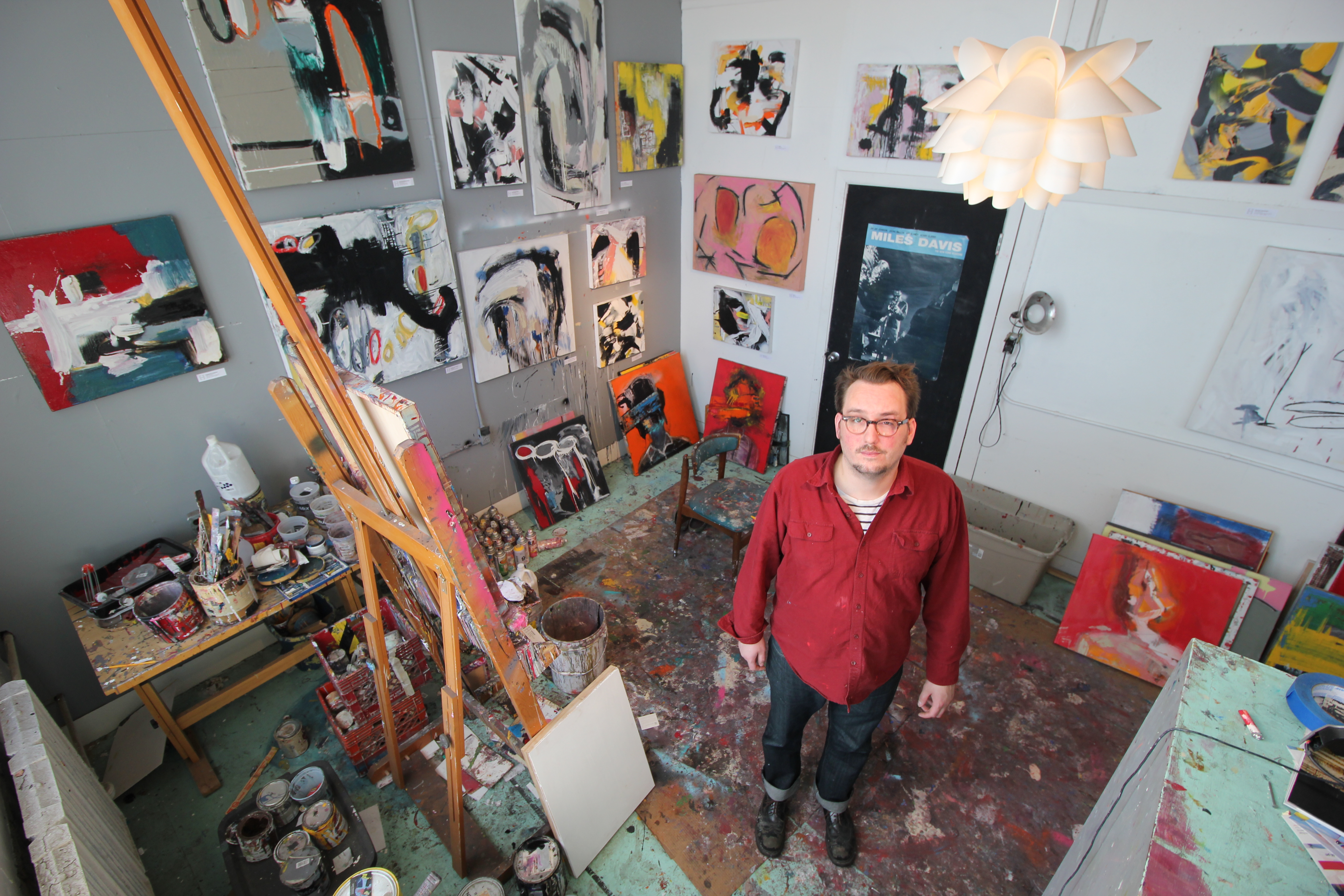 Justin Brennan in his studio at 78th Street Studios in Cleveland’s Detroit-Shoreway neighborhood.